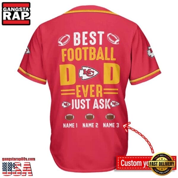 Kansas City Chiefs Best Dad Ever New Design Baseball Jersey Shirt AMCBJS000032 - Image 2