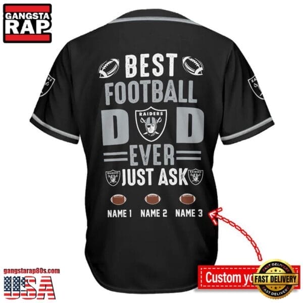 Las Vegas Raiders Best Dad Ever New Design Baseball Jersey Shirt AMCBJS000037 - Image 2