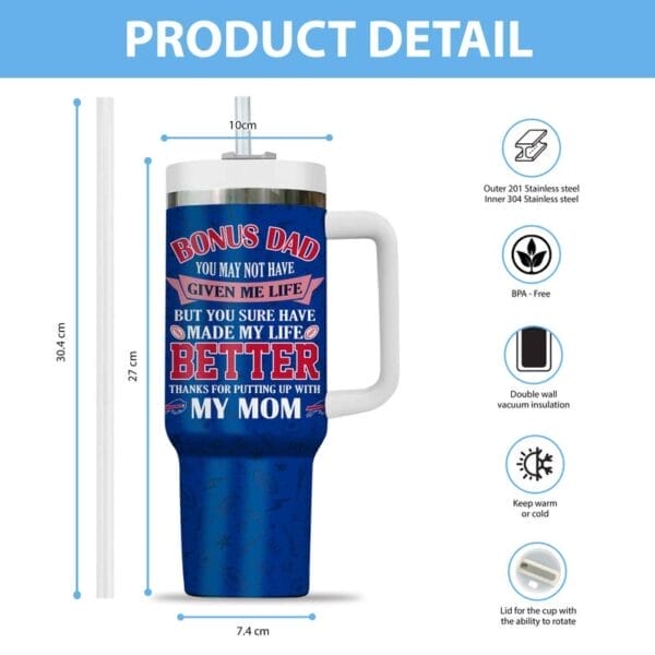Buffalo Bills New Personalized 40oz Tumbler Father's Day AMC40OZ000168 - Image 2