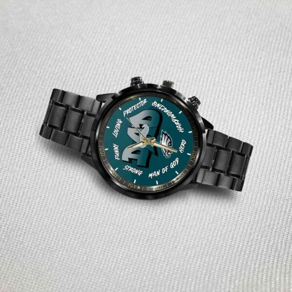 Philadelphia Eagles Limited Edition Black Stainless Steel Watch For Father's Day AMCWA000008 - Image 3
