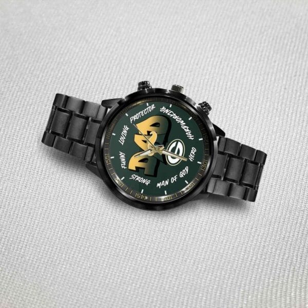 Green Bay Packers Limited Edition Black Stainless Steel Watch For Father's Day AMCWA000004 - Image 3
