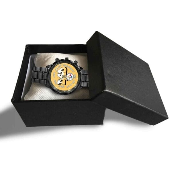 Pittsburgh Steelers Limited Edition Black Stainless Steel Watch For Father's Day AMCWA000009 - Image 5