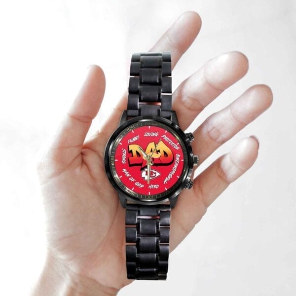 Kansas City Chiefs Limited Edition Black Stainless Steel Watch For Father's Day AMCWA000005 - Image 2