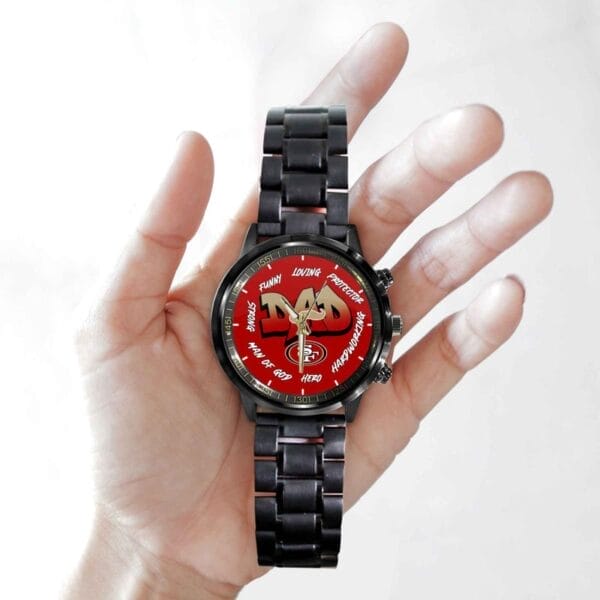 San Francisco 49ers Limited Edition Black Stainless Steel Watch For Father's Day AMCWA000010 - Image 2