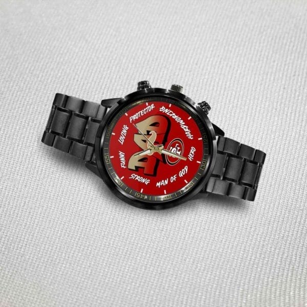 San Francisco 49ers Limited Edition Black Stainless Steel Watch For Father's Day AMCWA000010 - Image 3