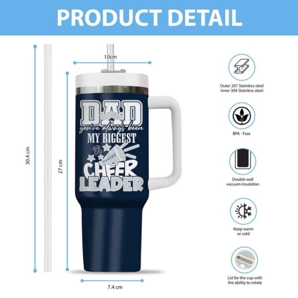 New York Yankees My Biggest Cheer Leader Gift For Father's Day Limited Edition 40oz Tumbler AMC40OZ000180 - Image 2