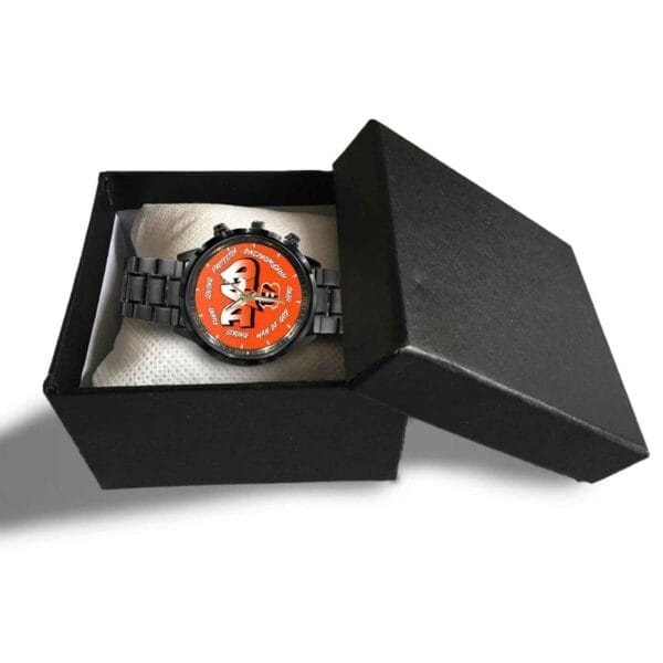 Cincinnati Bengals Limited Edition Black Stainless Steel Watch For Father's Day AMCWA000002 - Image 5