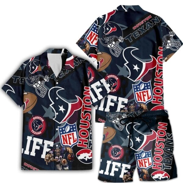 Houston Texans Custom Limited Edition For Life Hawaiian Shirt and Shorts AMCHWSS000262 - Image 3