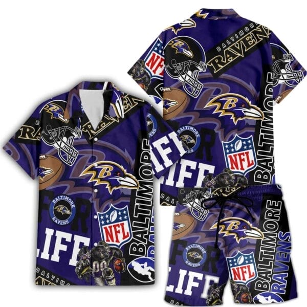Baltimore Ravens Custom Limited Edition For Life Hawaiian Shirt and Shorts AMCHWSS000254 - Image 3