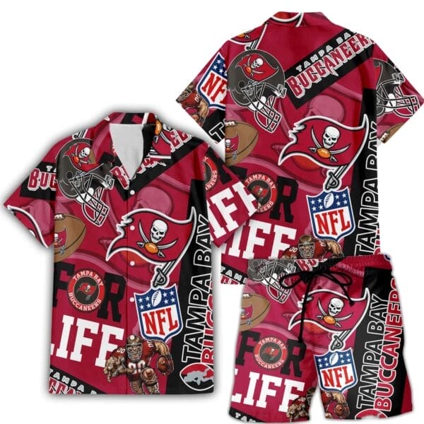 Tampa Bay Buccaneers Custom Limited Edition For Life Hawaiian Shirt and Shorts AMCHWSS000263 - Image 4