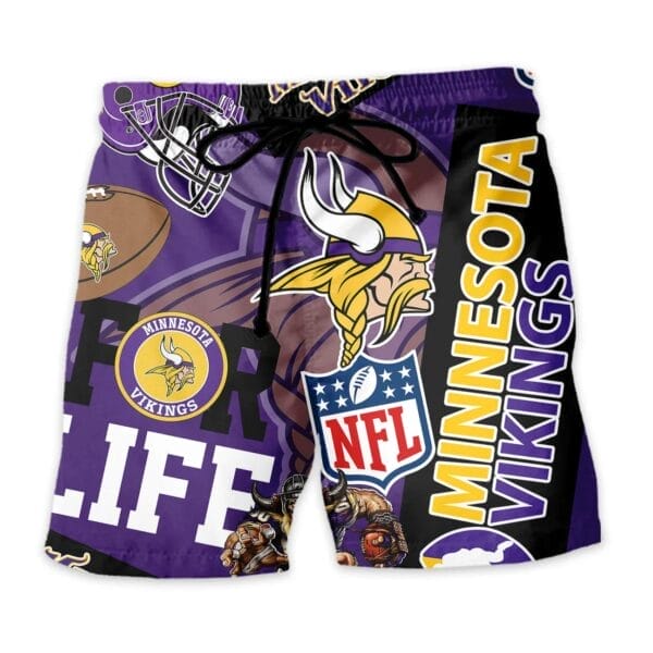 Minnesota Vikings Custom Limited Edition For Life Hawaiian Shirt and Shorts AMCHWSS000271 - Image 4