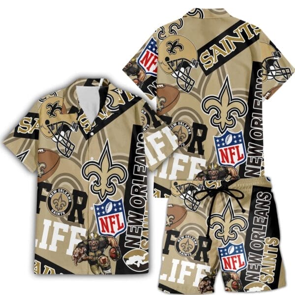 New Orleans Saints Custom Limited Edition For Life Hawaiian Shirt and Shorts AMCHWSS000272 - Image 3