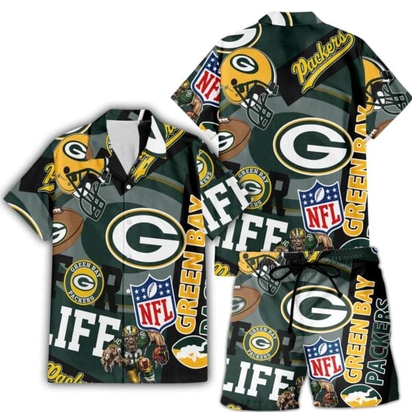 Green Bay Packers Custom Limited Edition For Life Hawaiian Shirt and Shorts AMCHWSS000277 - Image 3