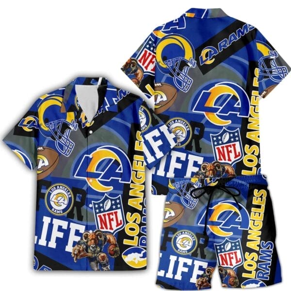 Los Angeles Rams Custom Limited Edition For Life Hawaiian Shirt and Shorts AMCHWSS000270 - Image 3