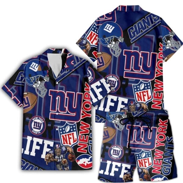 New York Giants Custom Limited Edition For Life Hawaiian Shirt and Shorts AMCHWSS000251 - Image 3