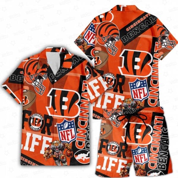 Cincinnati Bengals Custom Limited Edition For Life Hawaiian Shirt and Shorts AMCHWSS000258 - Image 3
