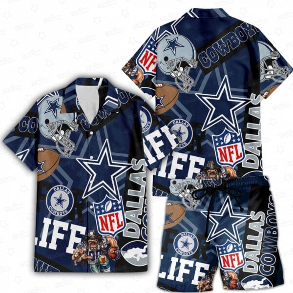 Dallas Cowboys Custom Limited Edition For Life Hawaiian Shirt and Shorts AMCHWSS000260 - Image 3