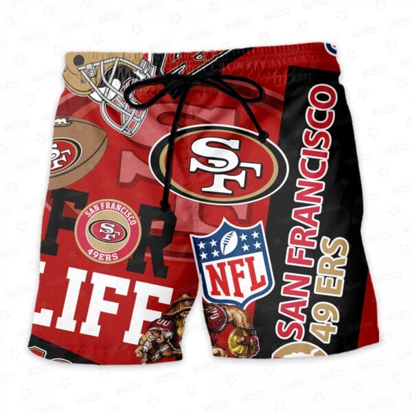 San Francisco 49ers Custom Limited Edition For Life Hawaiian Shirt and Shorts AMCHWSS000269 - Image 3