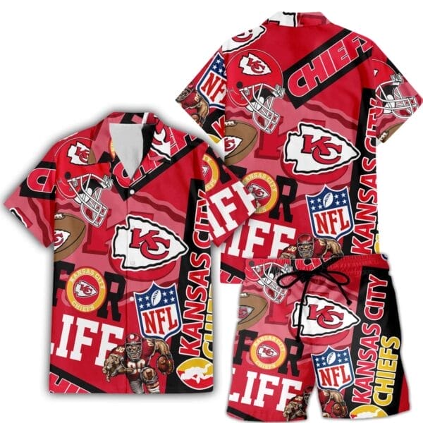 Kansas City Chiefs Custom Limited Edition For Life Hawaiian Shirt and Shorts AMCHWSS000267 - Image 3