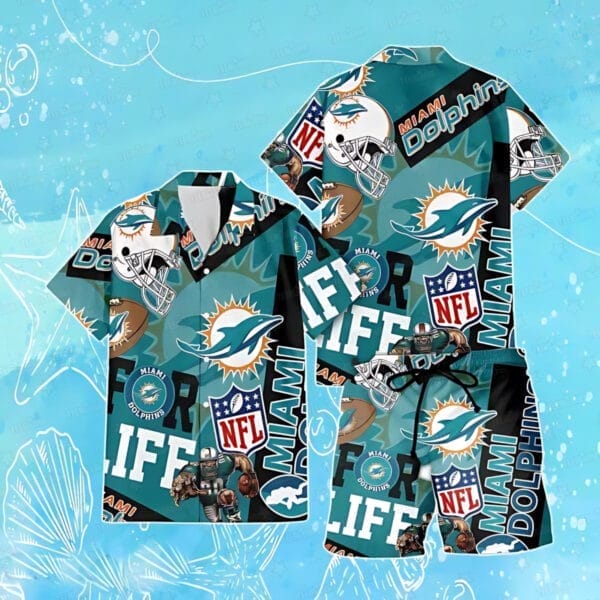 Miami Dolphins Custom Limited Edition For Life Hawaiian Shirt and Shorts AMCHWSS000273