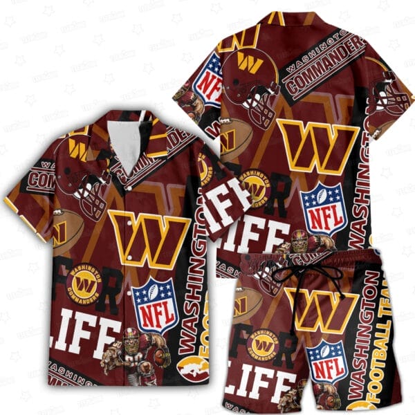 Washington Commanders Custom Limited Edition For Life Hawaiian Shirt and Shorts AMCHWSS000246 - Image 4