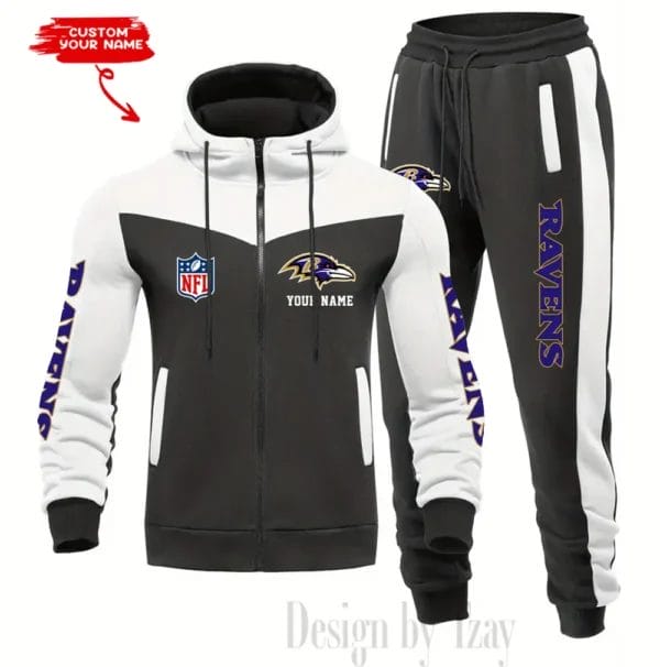 Baltimore Ravens Customized Drawstring Hooded Tracksuit AMCCLG000835