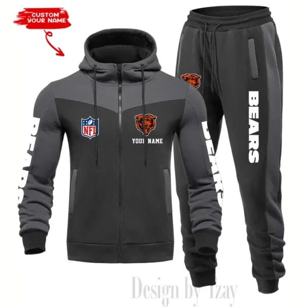 Chicago Bears Customized Drawstring Hooded Tracksuit AMCCLG000844 - Image 5