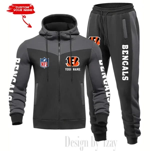 Cincinnati Bengals Customized Drawstring Hooded Tracksuit AMCCLG000847 - Image 3