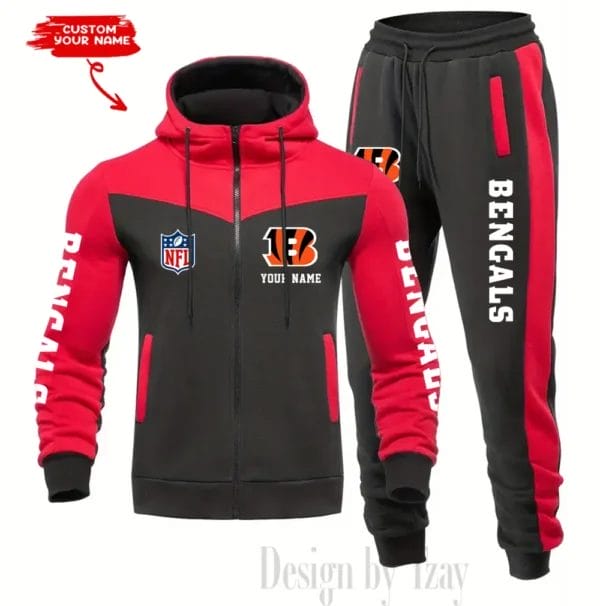 Cincinnati Bengals Customized Drawstring Hooded Tracksuit AMCCLG000847 - Image 5