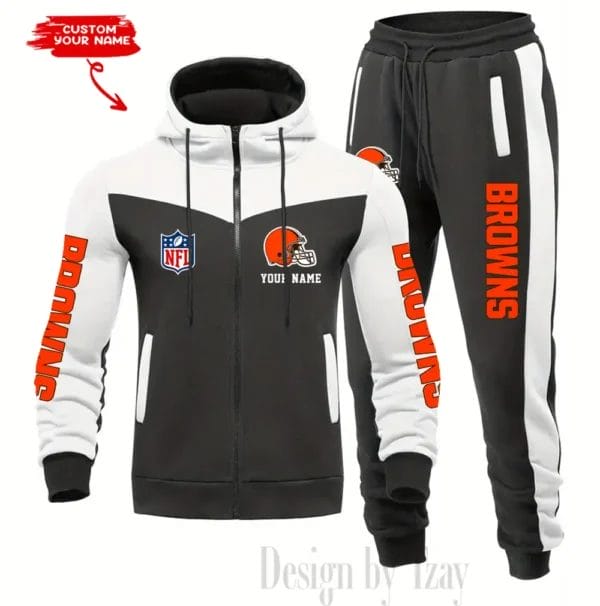 Cleveland Browns Customized Drawstring Hooded Tracksuit AMCCLG000850