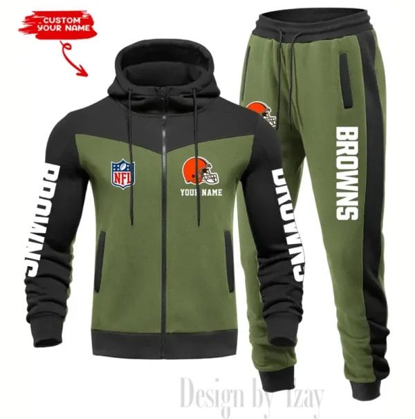 Cleveland Browns Customized Drawstring Hooded Tracksuit AMCCLG000850 - Image 3