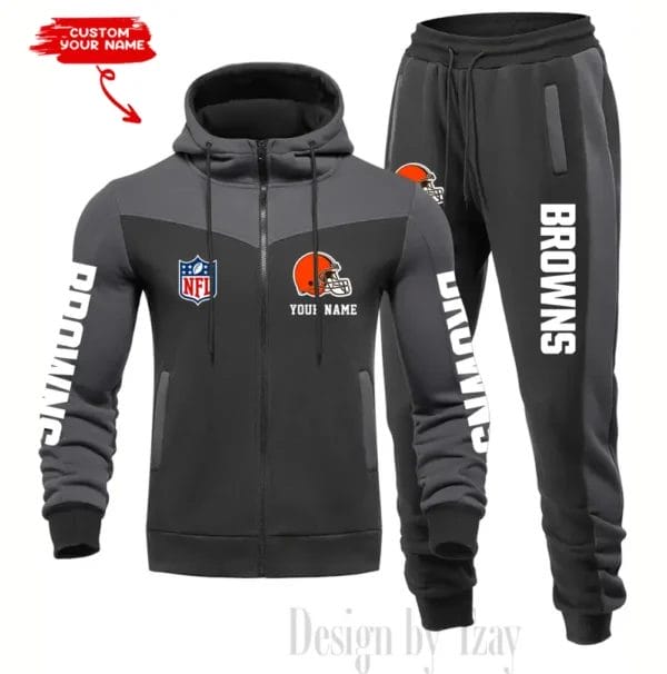 Cleveland Browns Customized Drawstring Hooded Tracksuit AMCCLG000850 - Image 4