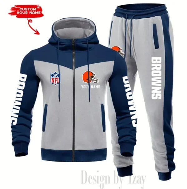 Cleveland Browns Customized Drawstring Hooded Tracksuit AMCCLG000850 - Image 5