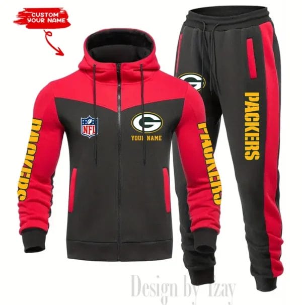 Green Bay Packers Customized Drawstring Hooded Tracksuit AMCCLG000862 - Image 2