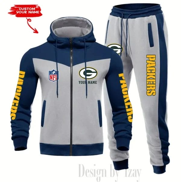 Green Bay Packers Customized Drawstring Hooded Tracksuit AMCCLG000862 - Image 3