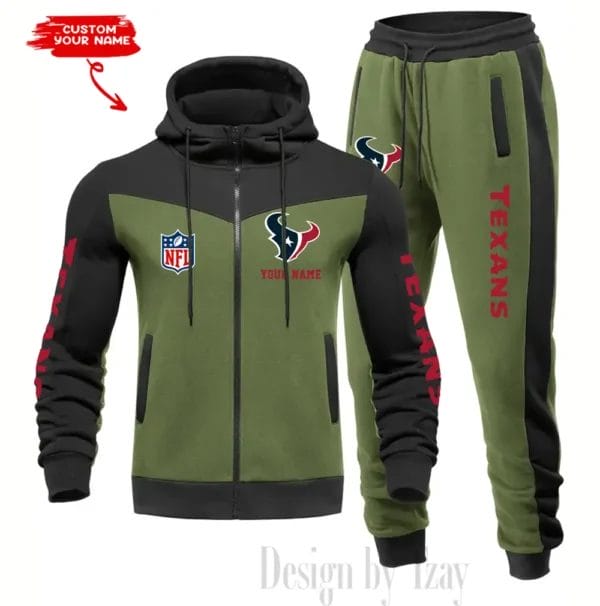 Houston Texans Customized Drawstring Hooded Tracksuit AMCCLG000865 - Image 3