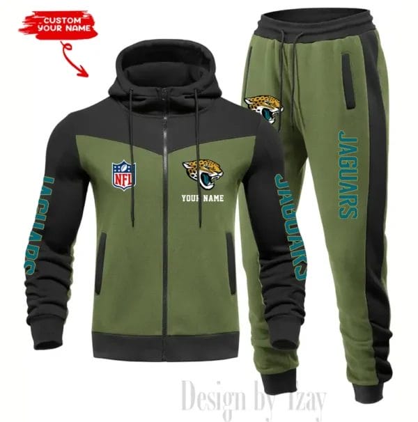 Jacksonville Jaguars Customized Drawstring Hooded Tracksuit AMCCLG000871 - Image 4