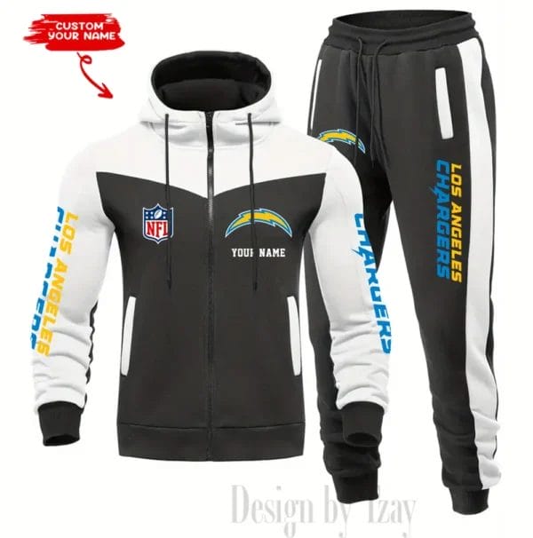 Los Angeles Chargers Customized Drawstring Hooded Tracksuit AMCCLG000880