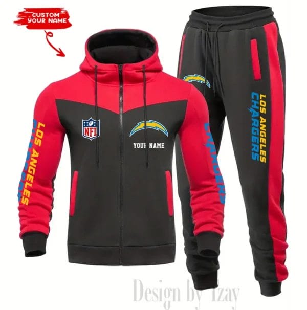 Los Angeles Chargers Customized Drawstring Hooded Tracksuit AMCCLG000880 - Image 2