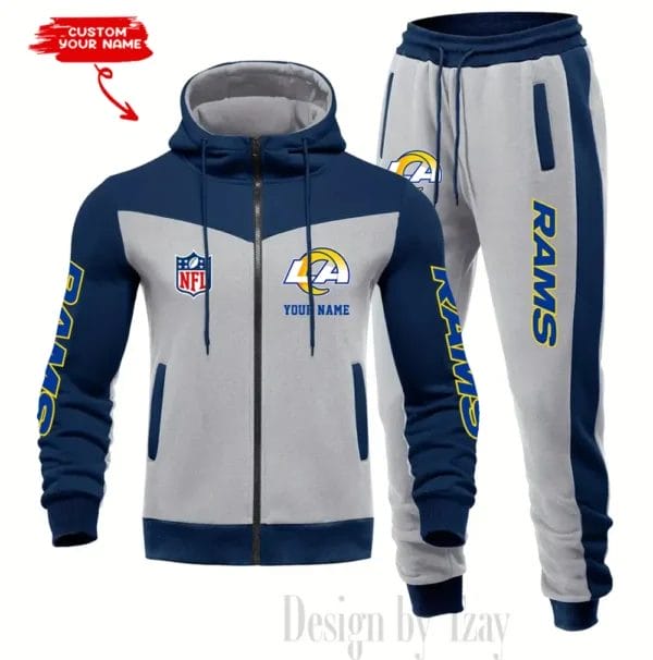 Los Angeles Rams Customized Drawstring Hooded Tracksuit AMCCLG000883 - Image 2