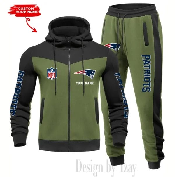 New England Patriots Customized Drawstring Hooded Tracksuit AMCCLG000892 - Image 3