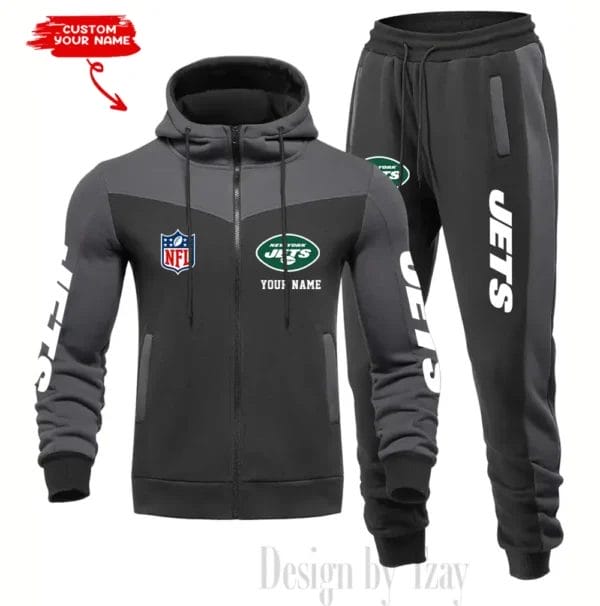 New York Jets Customized Drawstring Hooded Tracksuit AMCCLG000901 - Image 3