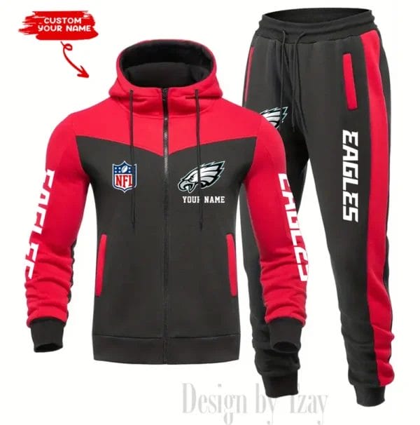 Philadelphia Eagles Customized Drawstring Hooded Tracksuit AMCCLG000904 - Image 2