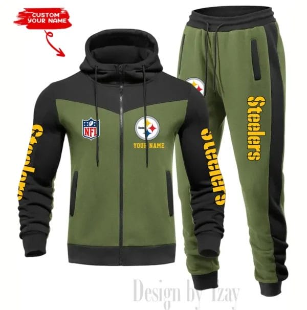 Pittsburgh Steelers Customized Drawstring Hooded Tracksuit AMCCLG000907 - Image 3