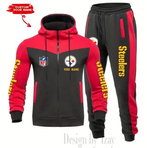 Pittsburgh Steelers Customized Drawstring Hooded Tracksuit AMCCLG000907 - Image 4