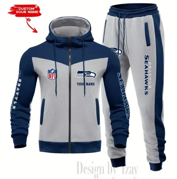 Seattle Seahawks Customized Drawstring Hooded Tracksuit AMCCLG000913