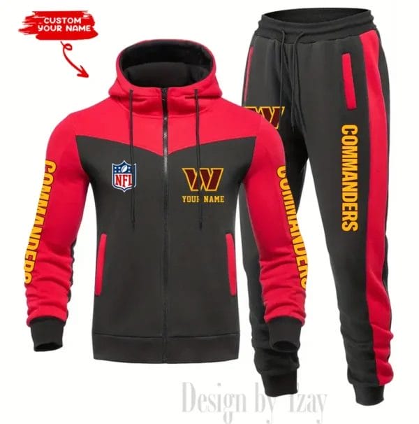 Washington Commanders Customized Drawstring Hooded Tracksuit AMCCLG000922 - Image 2