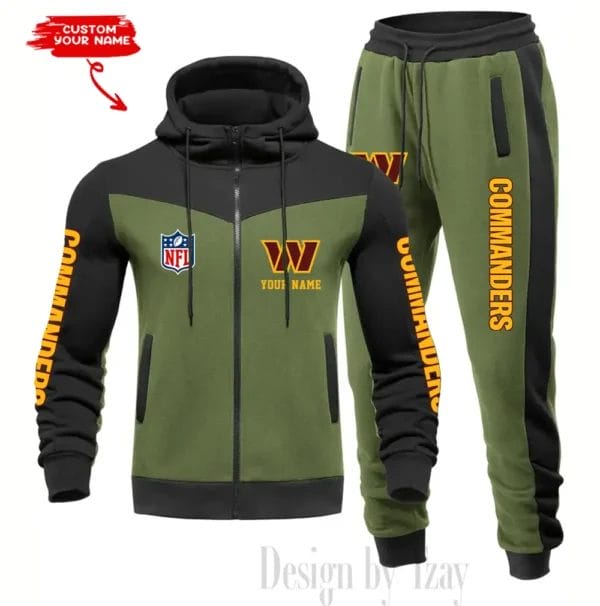 Washington Commanders Customized Drawstring Hooded Tracksuit AMCCLG000922 - Image 3