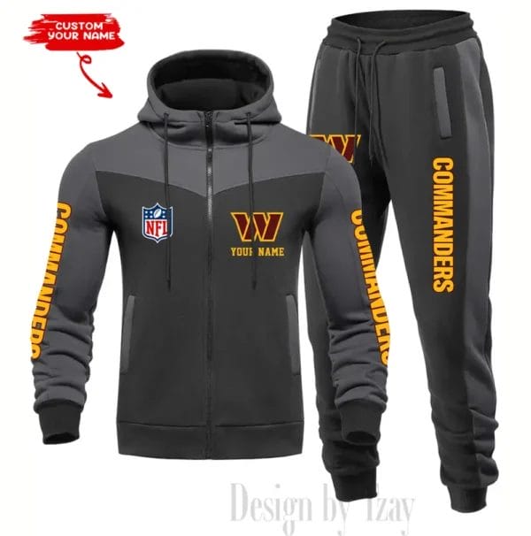 Washington Commanders Customized Drawstring Hooded Tracksuit AMCCLG000922 - Image 4