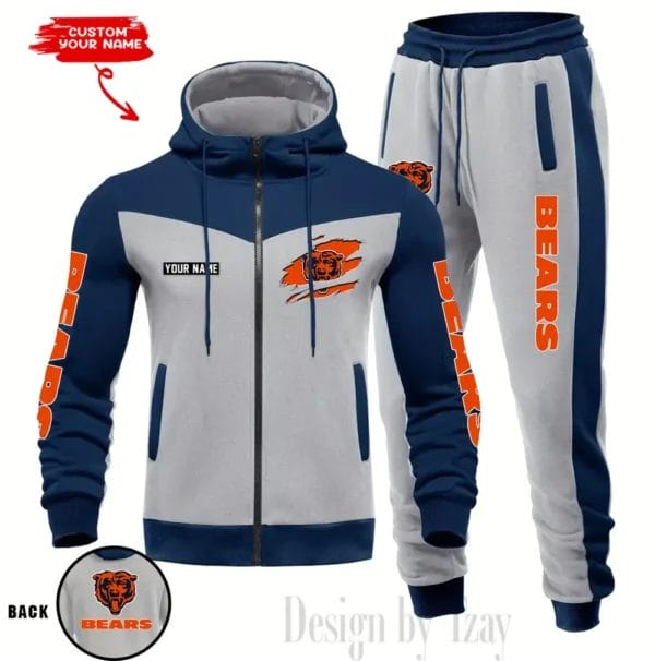 Chicago Bears Customized Drawstring Hooded Tracksuit AMCCLG000845 - Image 2
